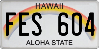 HI license plate FES604