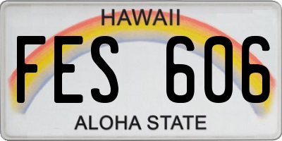 HI license plate FES606