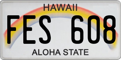 HI license plate FES608