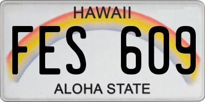 HI license plate FES609