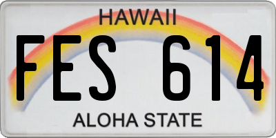 HI license plate FES614