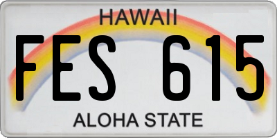 HI license plate FES615