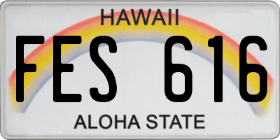 HI license plate FES616