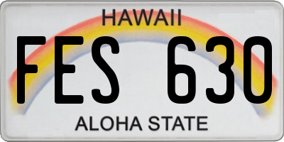 HI license plate FES630