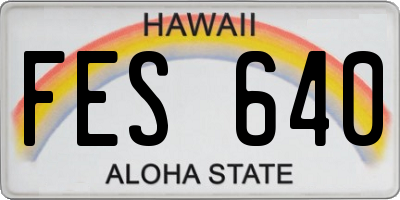 HI license plate FES640