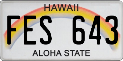 HI license plate FES643