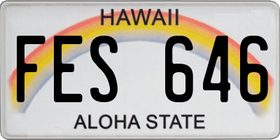 HI license plate FES646