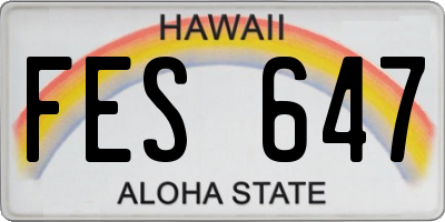HI license plate FES647