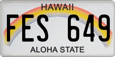 HI license plate FES649