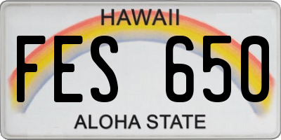 HI license plate FES650