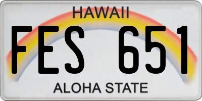 HI license plate FES651