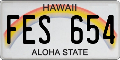 HI license plate FES654