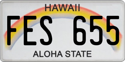 HI license plate FES655