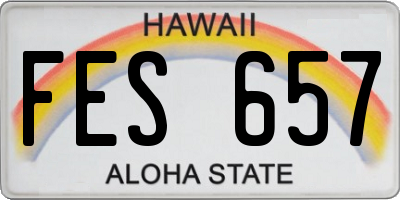 HI license plate FES657