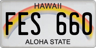 HI license plate FES660