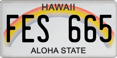 HI license plate FES665