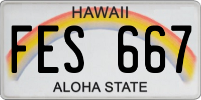 HI license plate FES667