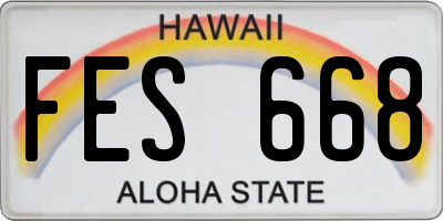 HI license plate FES668