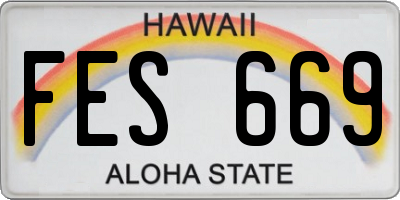 HI license plate FES669
