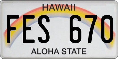 HI license plate FES670