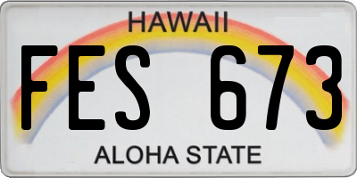 HI license plate FES673