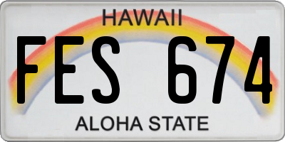 HI license plate FES674