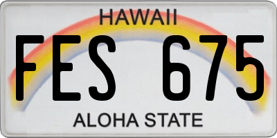 HI license plate FES675