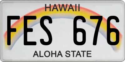 HI license plate FES676