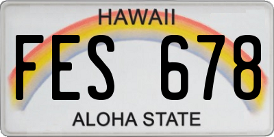 HI license plate FES678