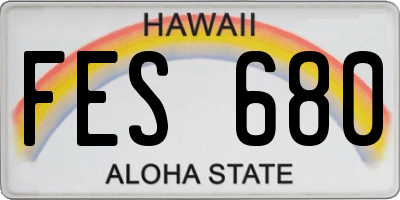 HI license plate FES680