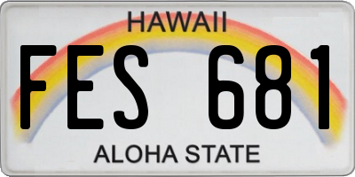 HI license plate FES681