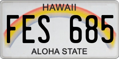 HI license plate FES685