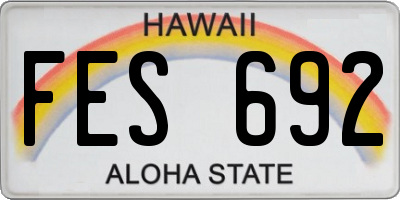 HI license plate FES692