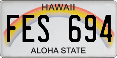 HI license plate FES694