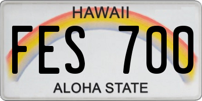 HI license plate FES700