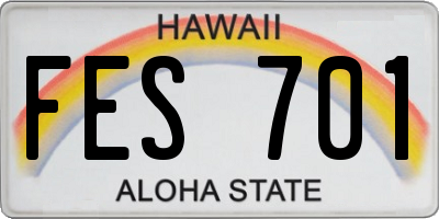 HI license plate FES701