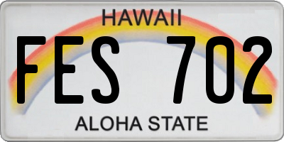 HI license plate FES702