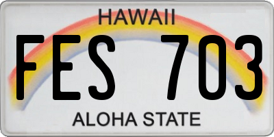 HI license plate FES703