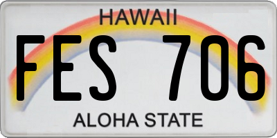 HI license plate FES706