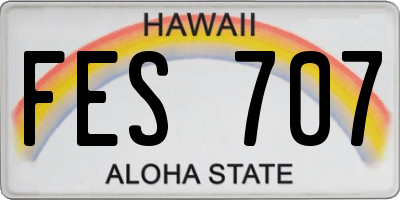 HI license plate FES707