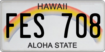 HI license plate FES708