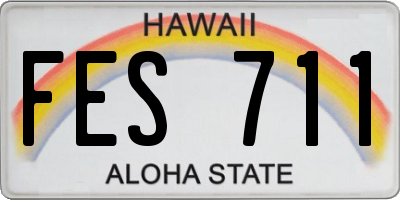 HI license plate FES711