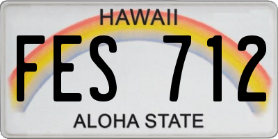 HI license plate FES712