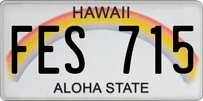 HI license plate FES715