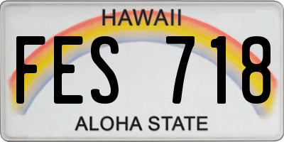 HI license plate FES718
