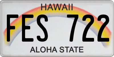 HI license plate FES722