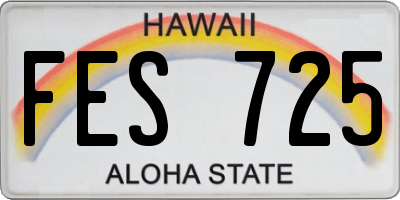 HI license plate FES725