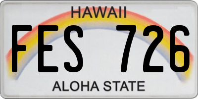 HI license plate FES726
