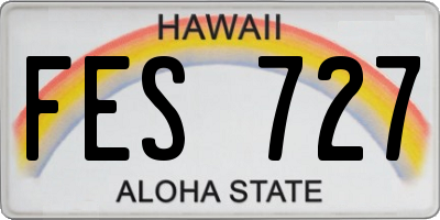 HI license plate FES727