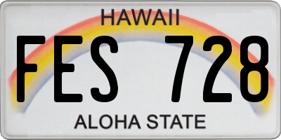 HI license plate FES728